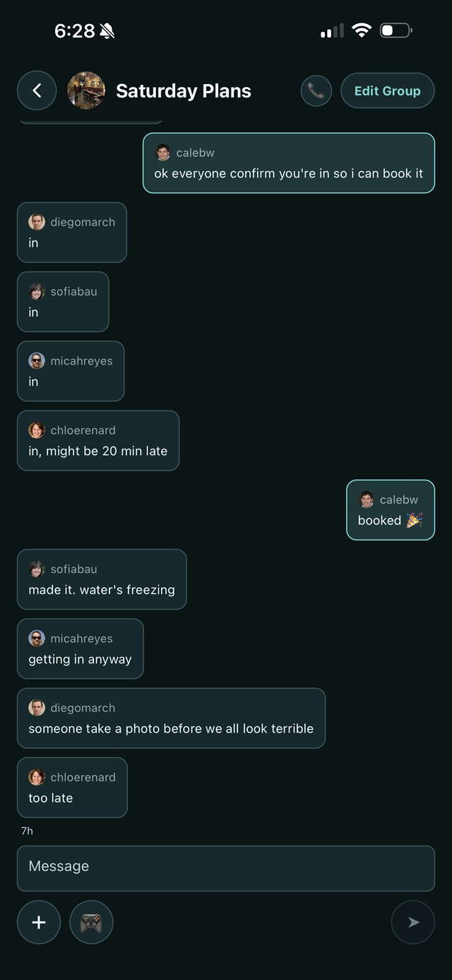 FRiENDS chats screen
