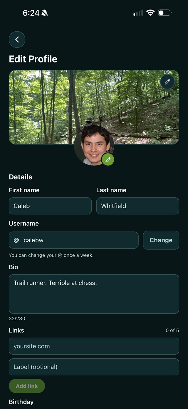 Customisable profile